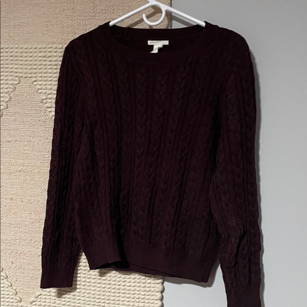 H&M Women's Cable Knit Sweater - Dark Purple